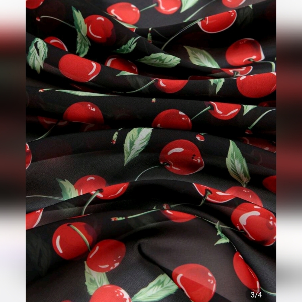 🆕️🍒 BLACK CHERRY SCARF / BANDANA🍒 - Picture 5 of 6